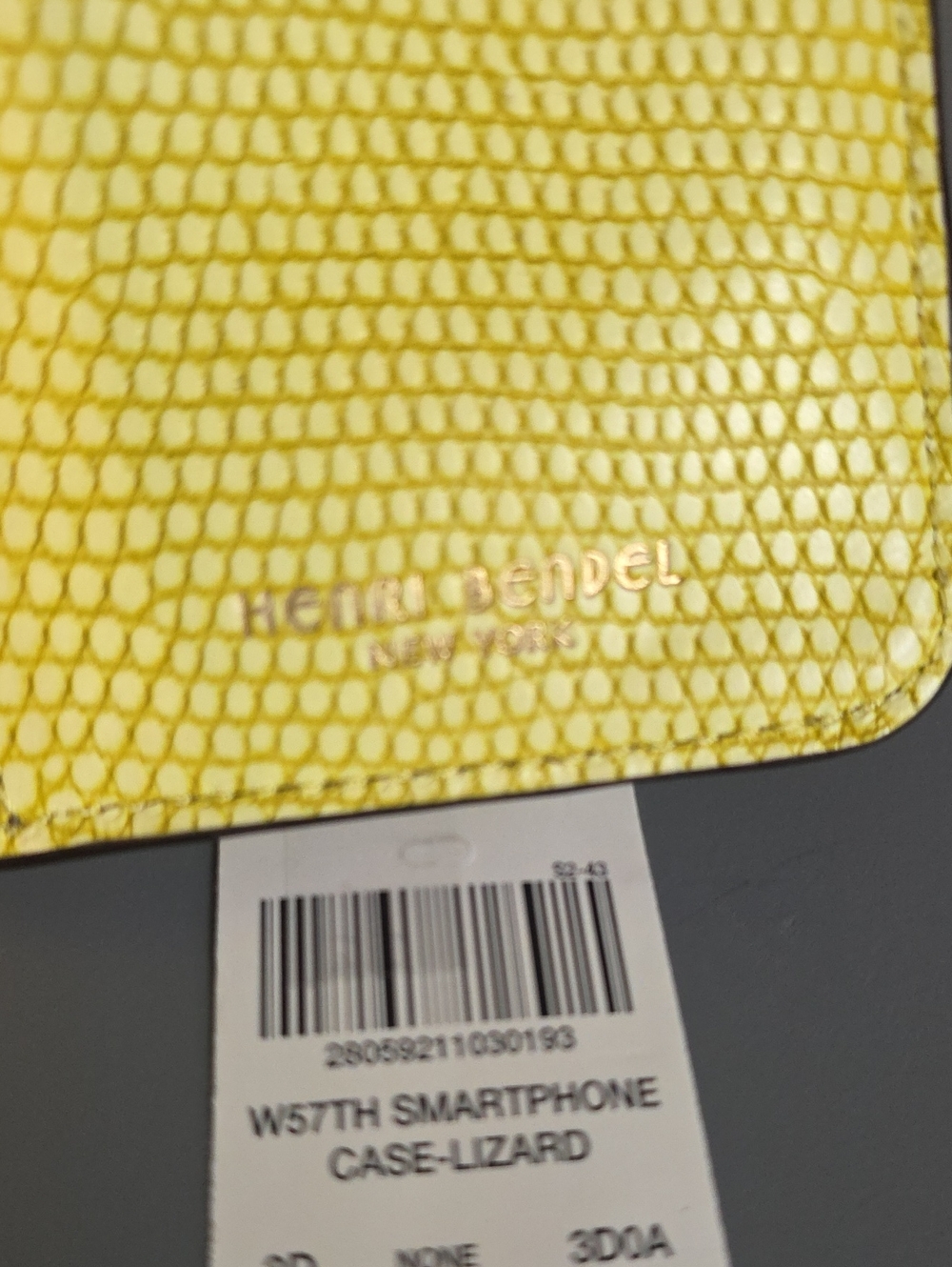 HENRI BENDEL NEW YORK West 57th Smartphone Case Lizard Leather Wallet - Picture 8 of 10